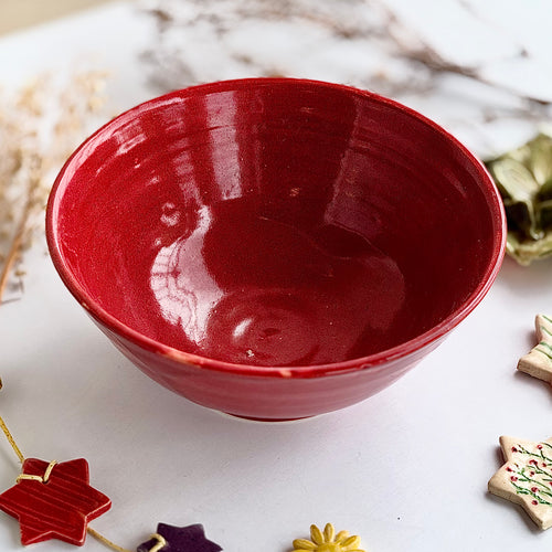 Cherry Lacquer Bowl, front view