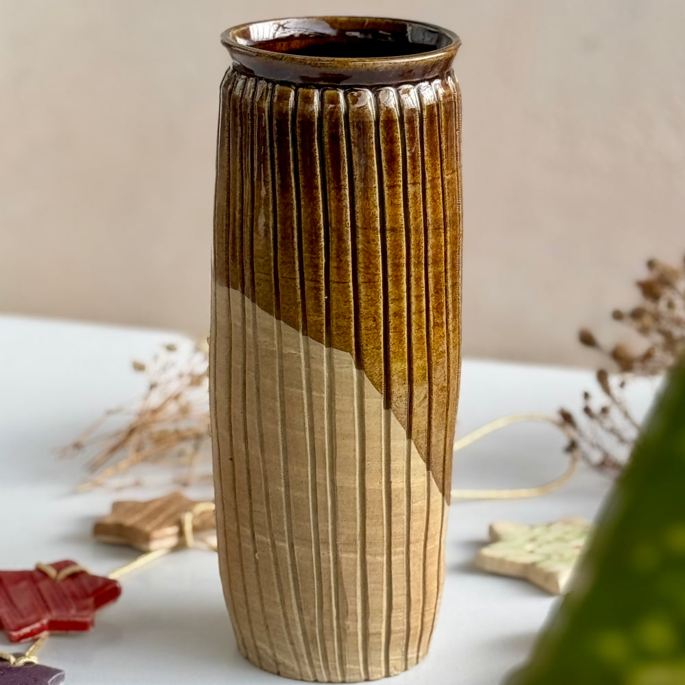 Harvest Fluted Vase, top-down view of the opening