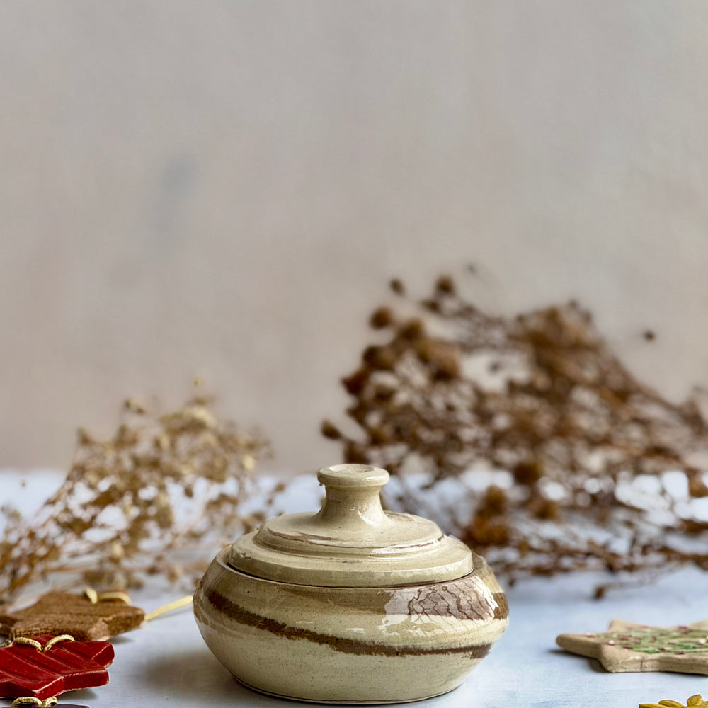 Harvest Lidded Jar, close view of the lid knob