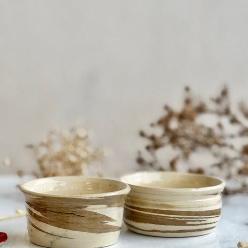 Twinset Stripe Bowls, the pair shown side by side