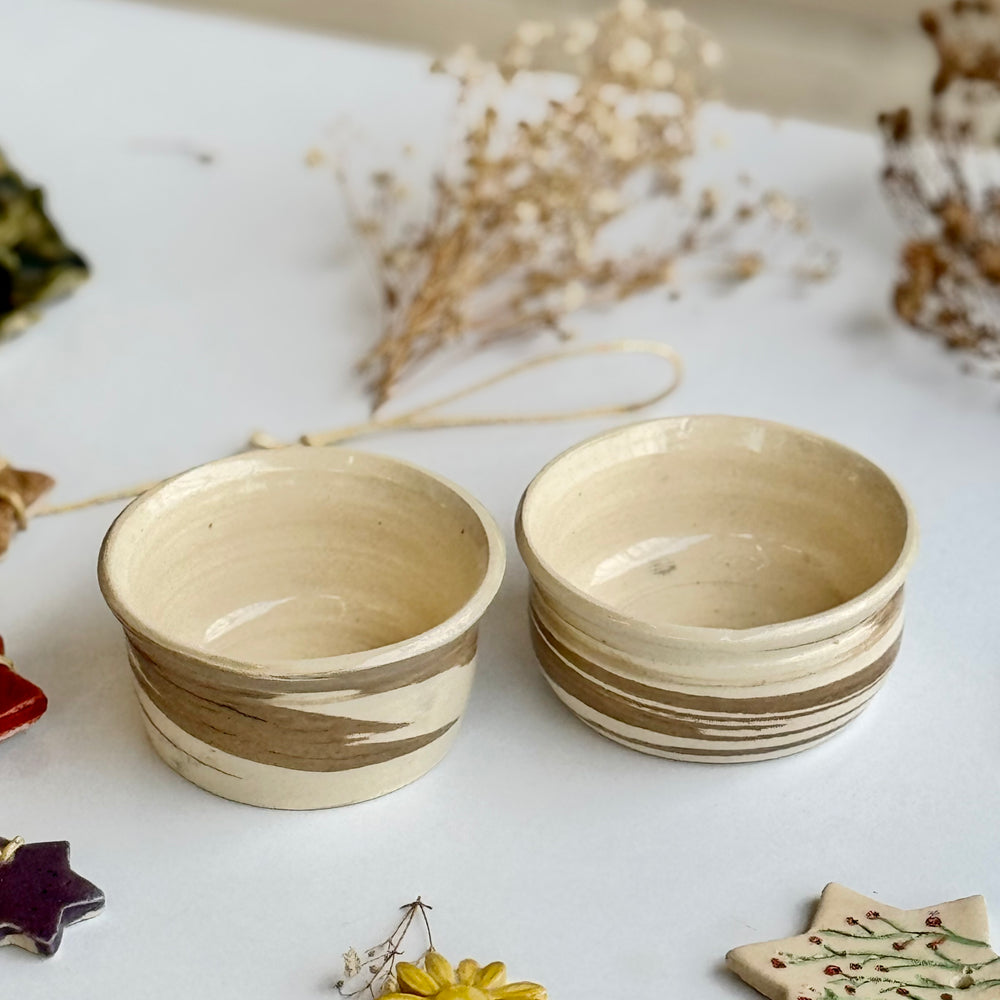 Twinset Stripe Bowls viewed from a slight angle