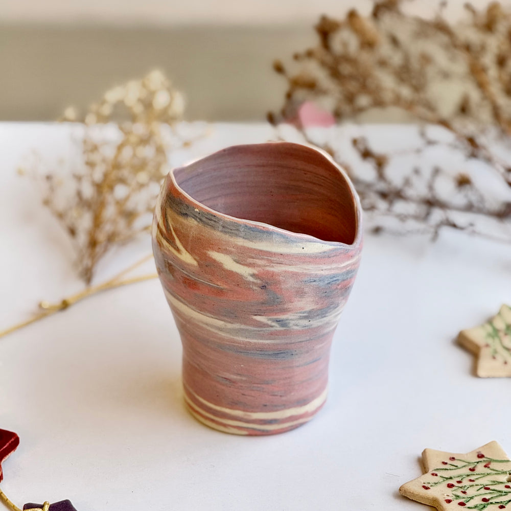 Clay Ribbon Tumbler viewed from a slight angle