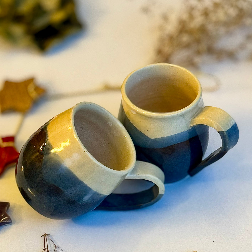 Highland Mug Pair, the pair stacked together