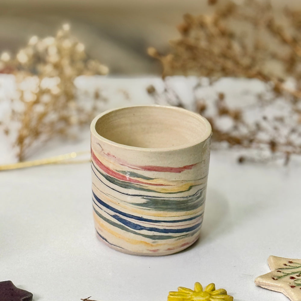 Carnival Stripe Cups viewed from a slight angle