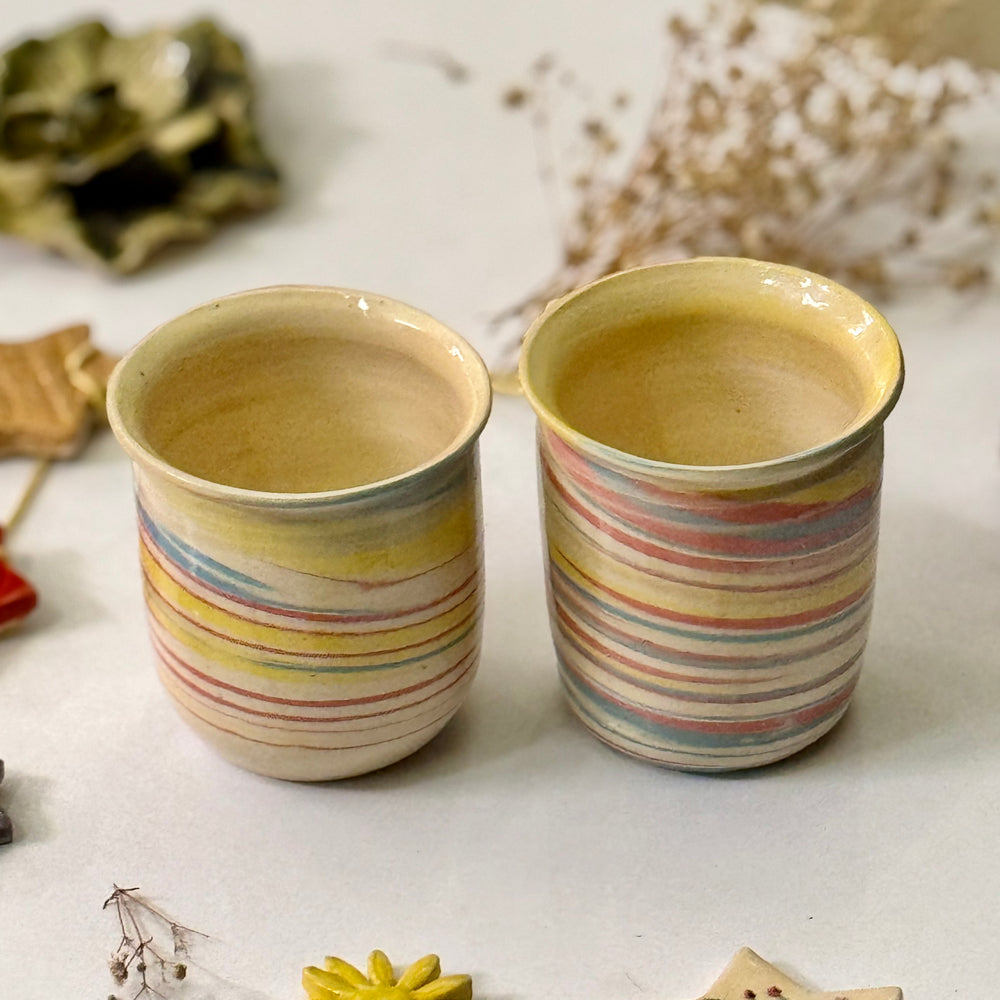 Carnival Stripe Cups, front view of the pair