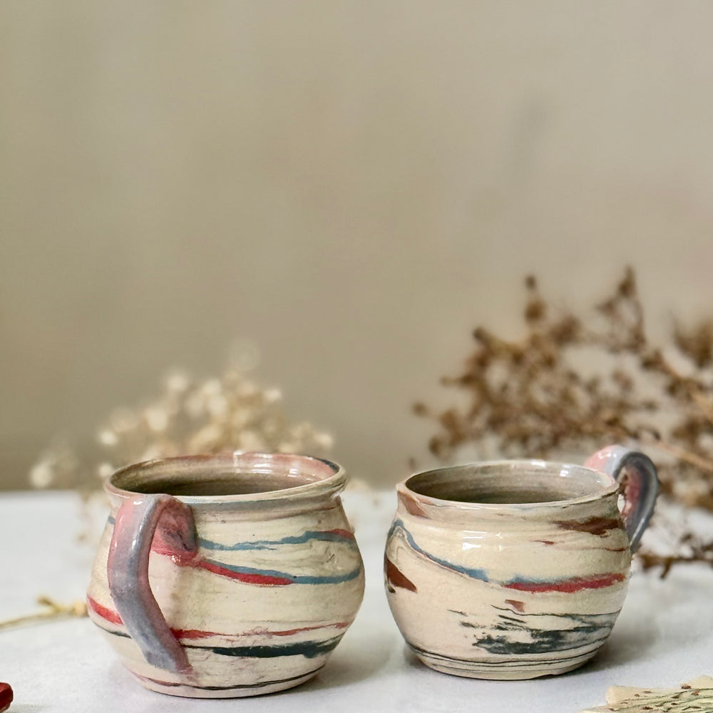 Twilight Marble Mugs, the pair shown side by side