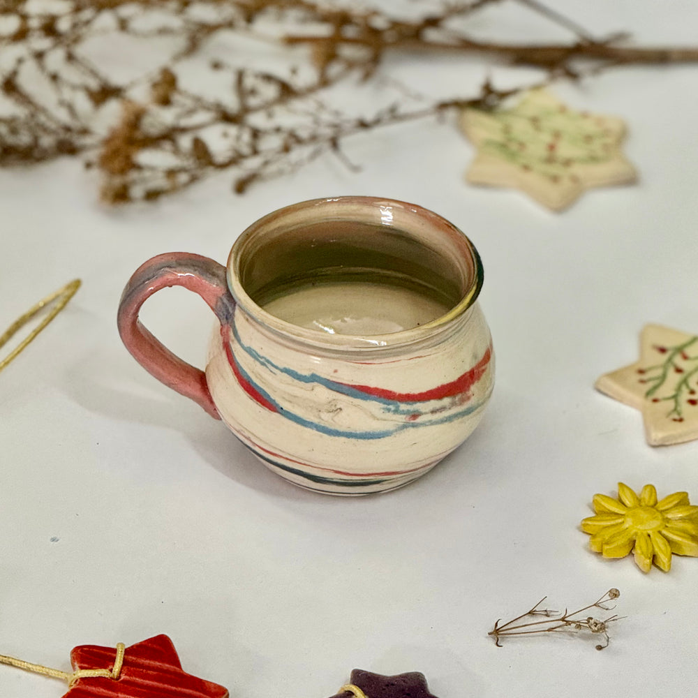 Twilight Marble Mugs, front view of one mug