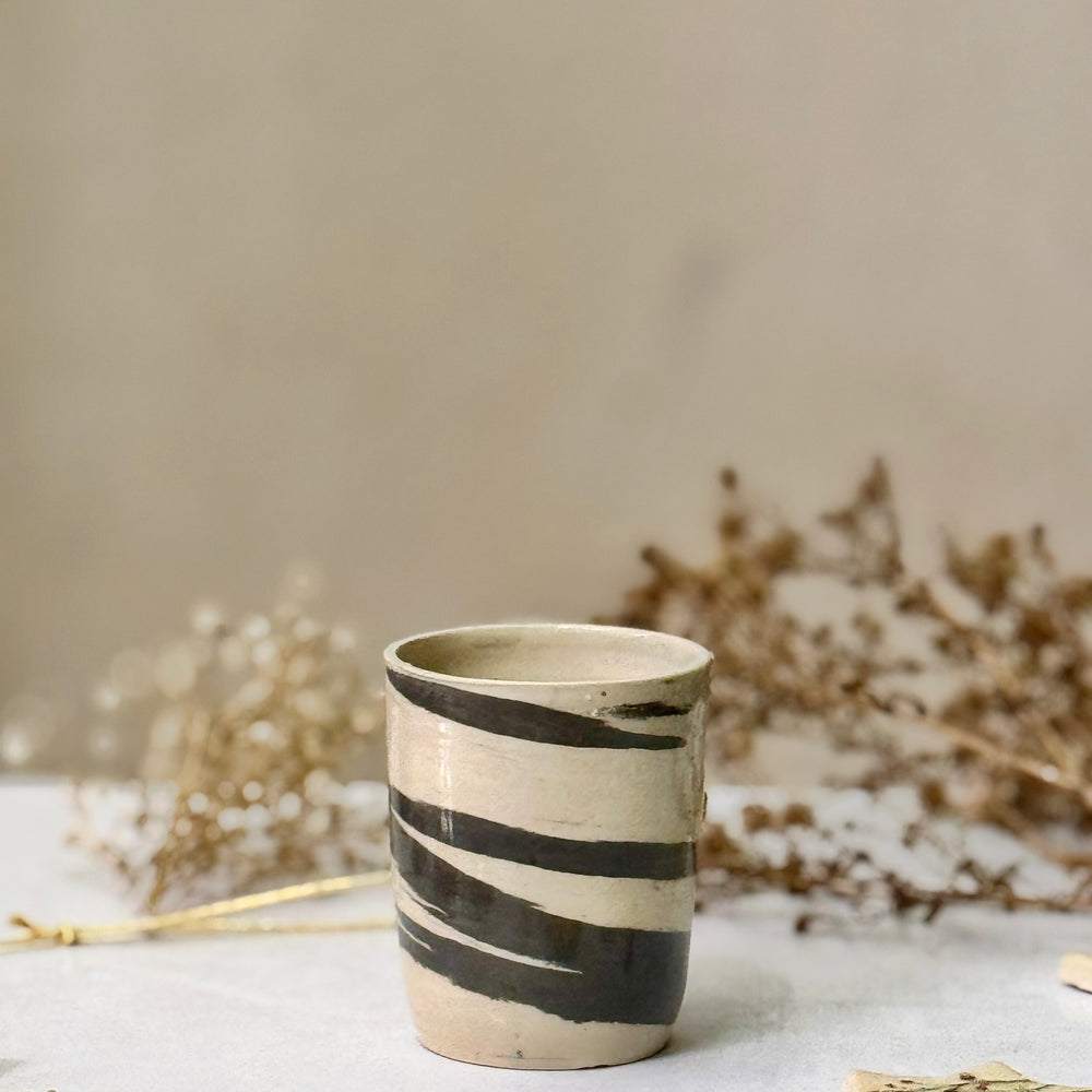 Zebra Stroke Cups, one cup shown alone