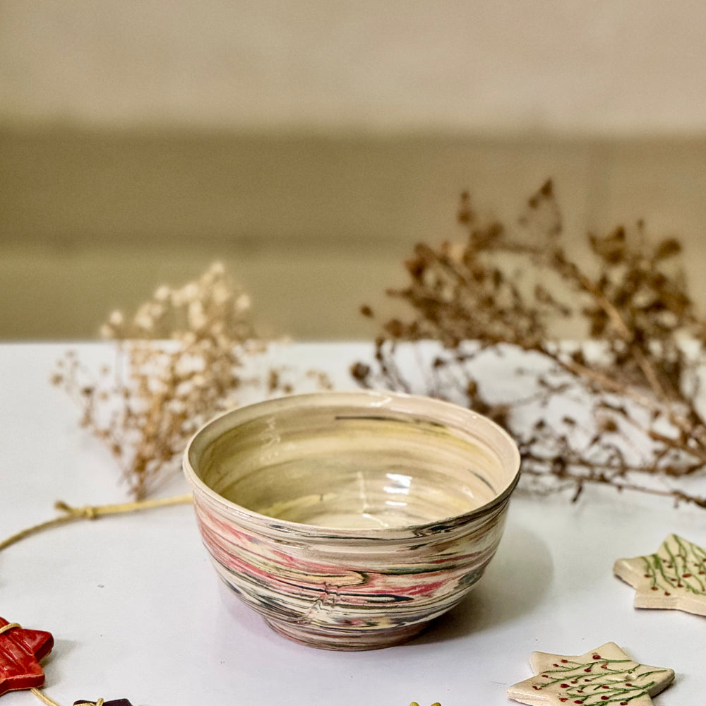 Blush Horizon Bowl viewed from a slight angle