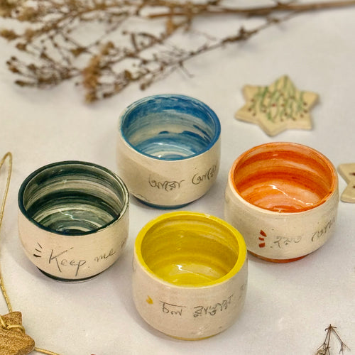 Keepsake Quote Cups, close view of all four cups together