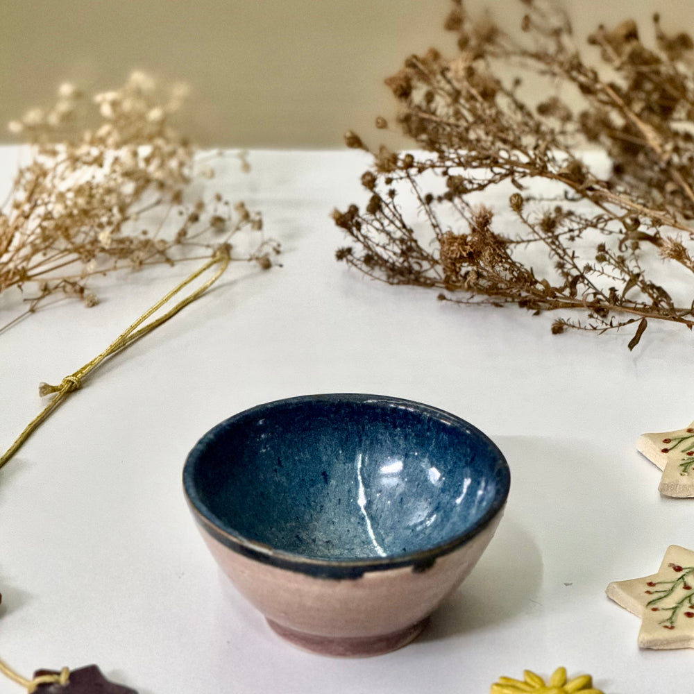 Dawn Glaze Bowl, interior view showing the blue glaze