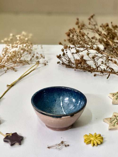 Dawn Glaze Bowl, interior view showing the blue glaze